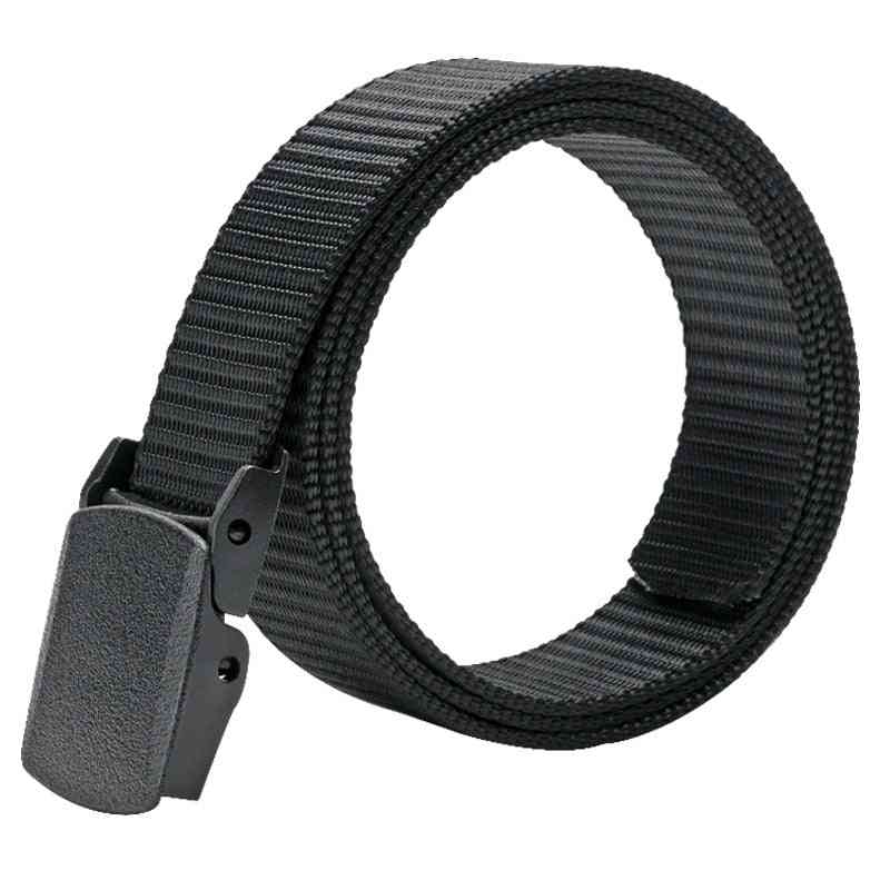 Adjustable Nylon Canvas Waist Belt With Metal Plastic Buckle Male Casual Fabric Belt
