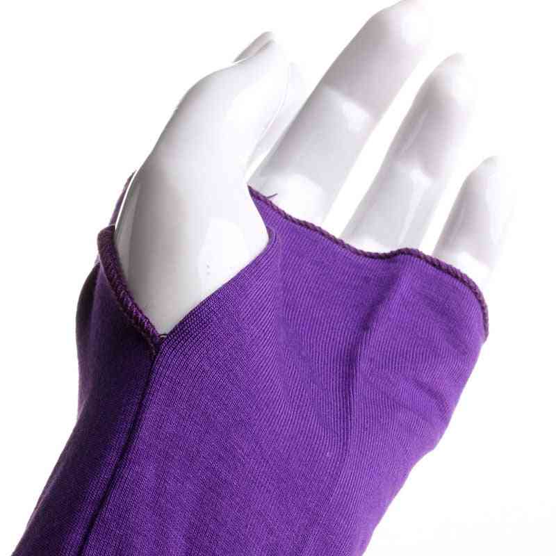 Man & Women Sun Uv Protection Fingerless Warmer Cover Arm Gloves