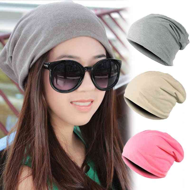 Simple Trendy Breathable Cool Solid Pile Headgear Knit Hat, Hip-hop Cap