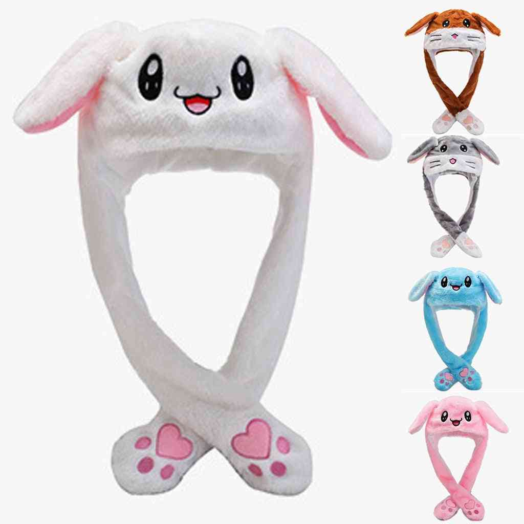 Fashion Rabbit Hat, Ear Moving Jumping With Lamp Preppy Style Cap