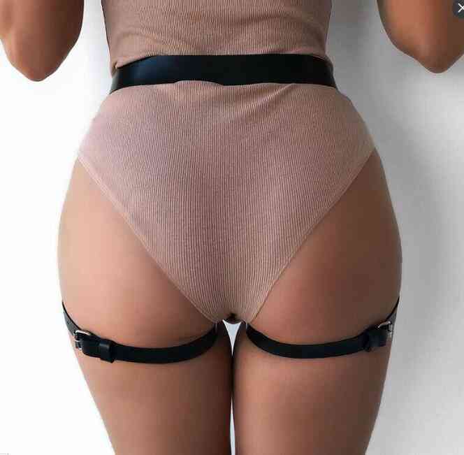 Medias de cintura alta, liga elástica - tirantes de cinturón abdominal para mujeres
