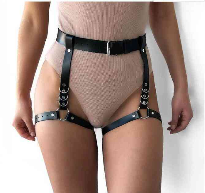 Bas taille haute, élastique jarretière - bretelles ceinture abdominale pour femme