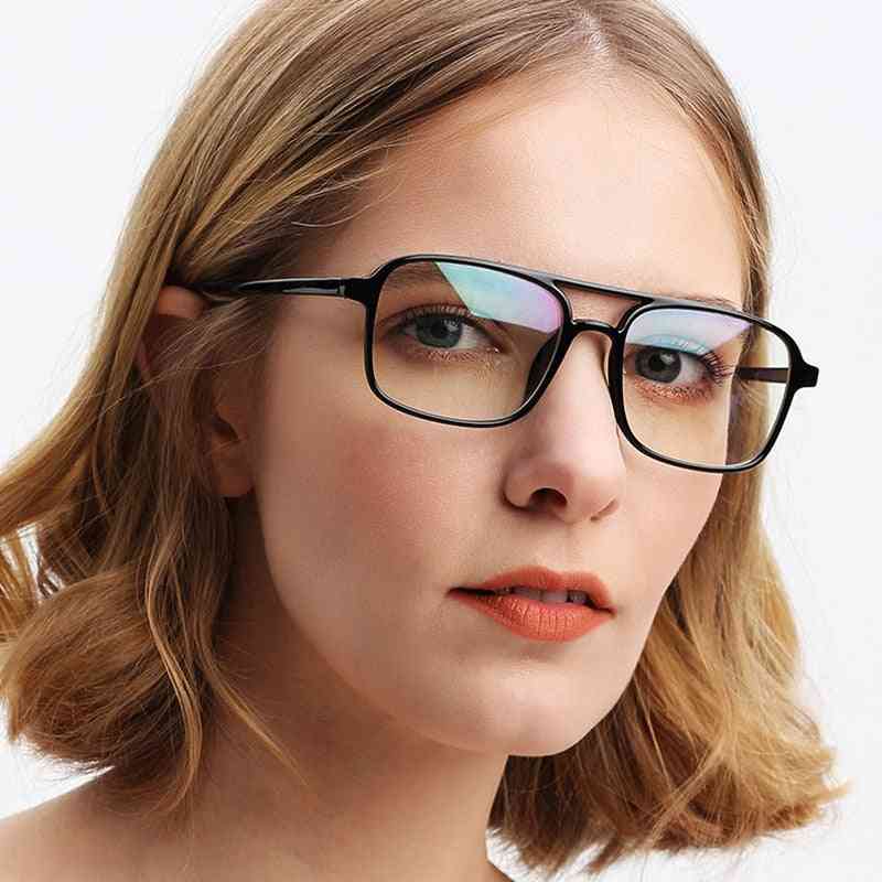 Square Glasses Frame Men, Eyeglasses Anti Blue Light Transparent