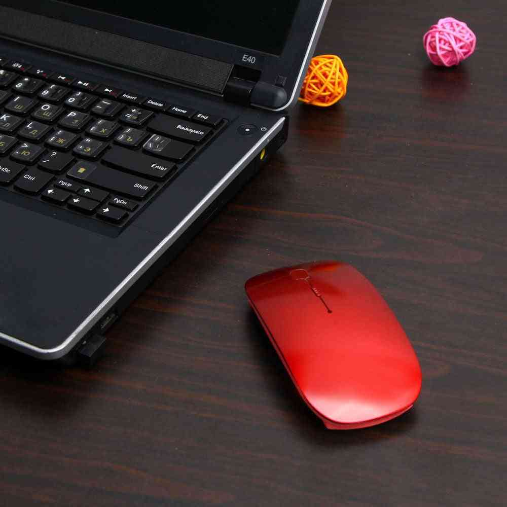 Ultra Thin Usb Optical Wireless 2.4g Receiver Super Slim Mouse Cordless Computer Pc Laptop Desktop