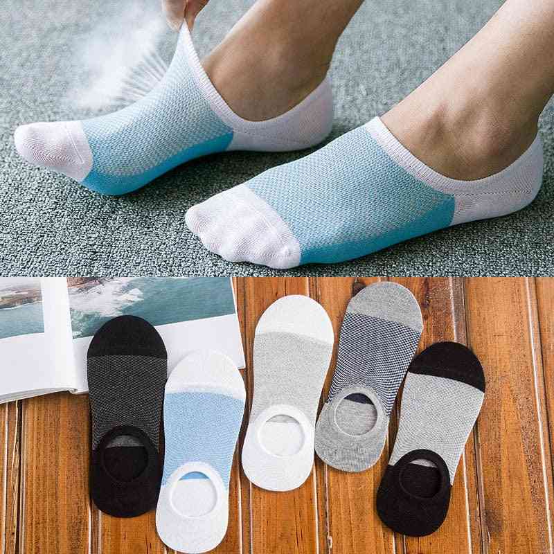 Módní protiskluzové ponožky z neviditelného silikonu z bambusového vlákna