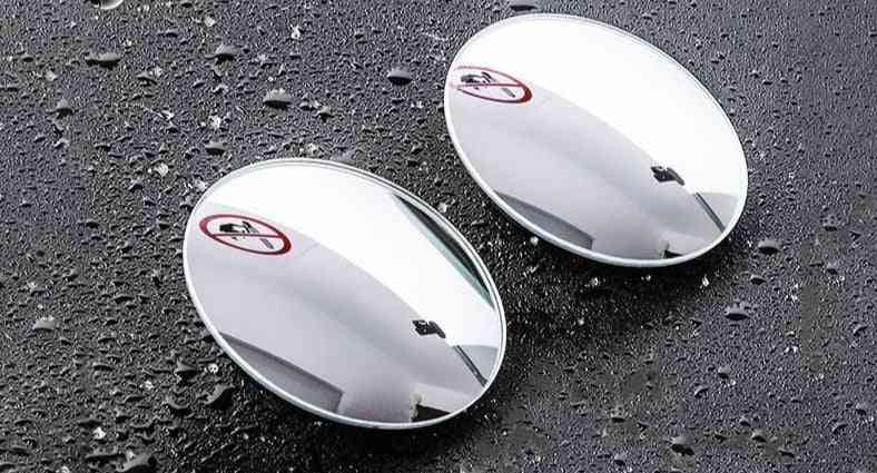 Rotary Push Car Rear View Round Reverse Assist Convex Blind Spot Mirror