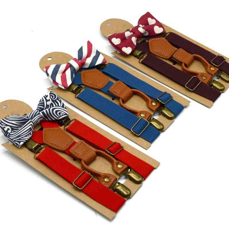 Toddler Wedding Matching Braces Suspenders, Bow Tie For Boy