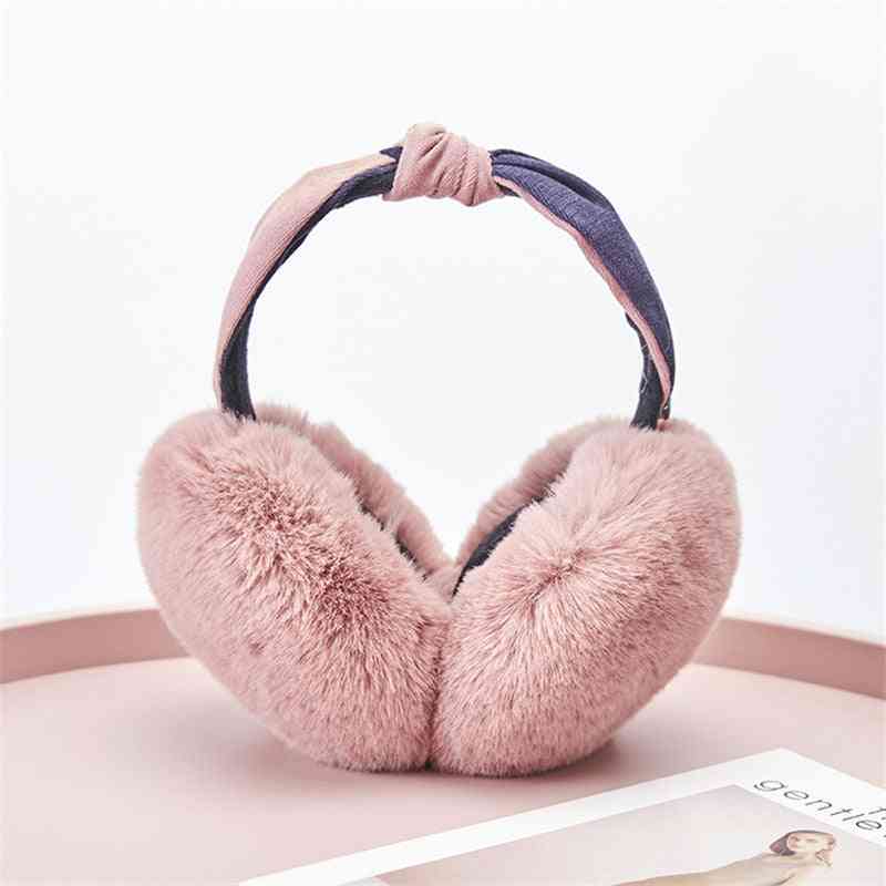 Nők téli szabadtéri fülvédő bowknot fejhallgató