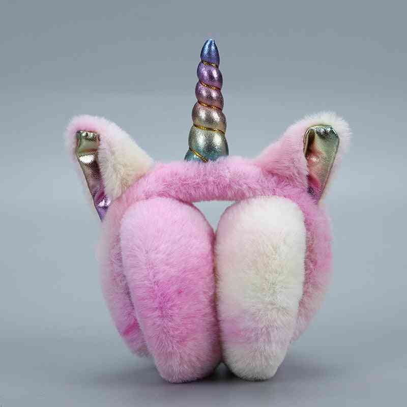 Unicorn Design Warm Fur Earmuffs
