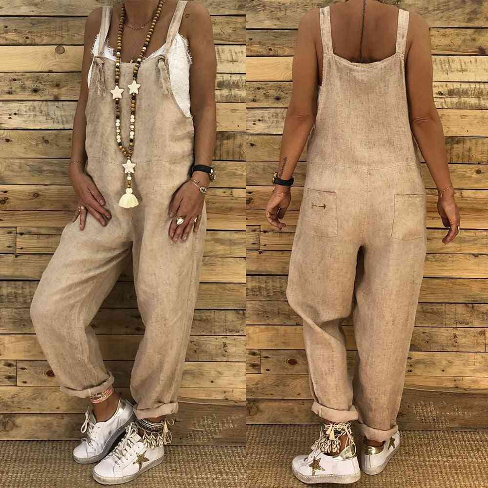 Womens Casual Strappy Dungarees Jumpsuit