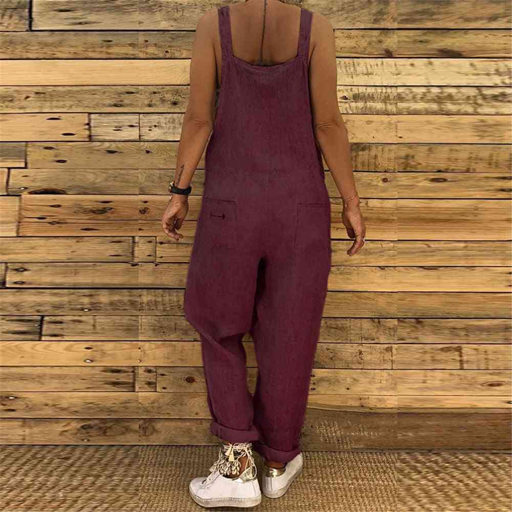 Naisten rento strappy dungarees jumpsuit