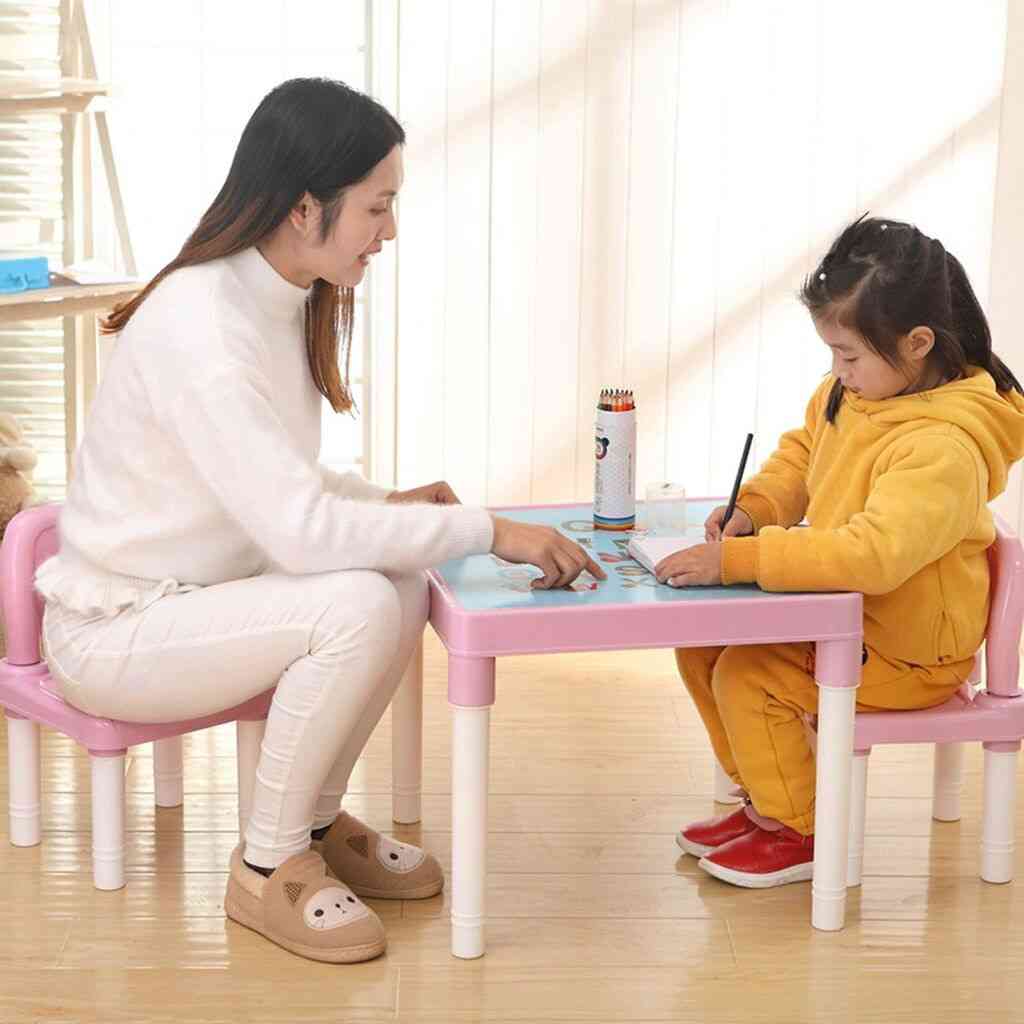Plastic Kids Table And 2 Chairs Set,   Table And Chairs Environmentally Friendly