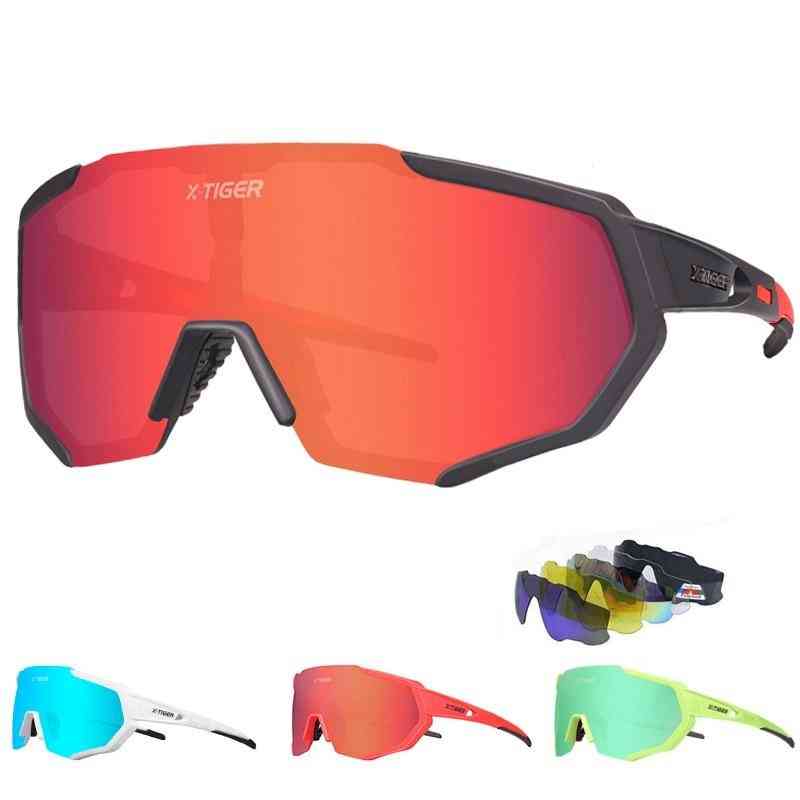 Gafas de ciclismo polarizadas x-tiger de 5 lentes, gafas de ciclismo de carretera, gafas de sol de ciclismo, gafas de ciclismo de montaña mtb