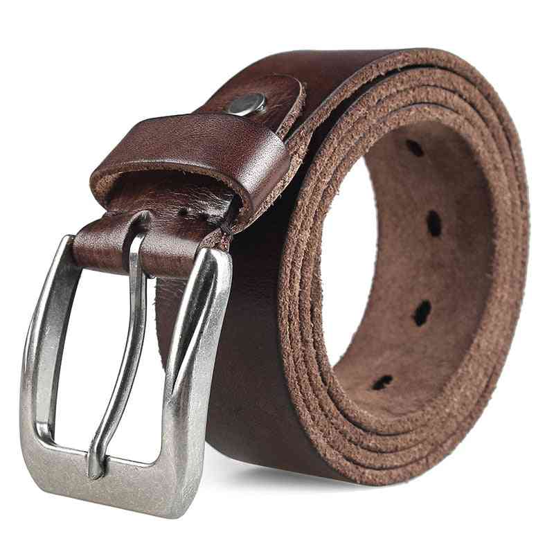 Vintage Design Pin Buckle Men Top Layer Leather Casual Belt