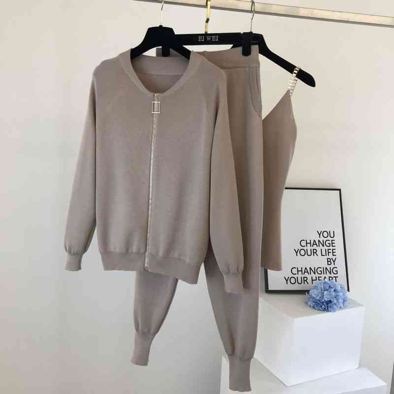 Amolapha Women Autumn, Winter Knitted Tracksuits Outfits