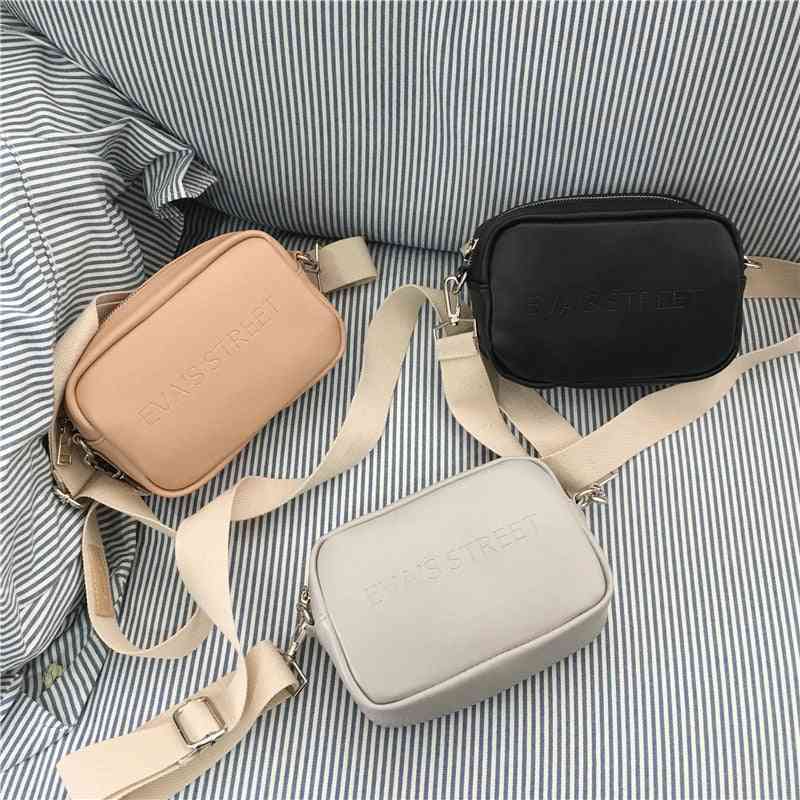 Leather Shoulder Messenger Handbag, Letter Flap And Crossbody Bag