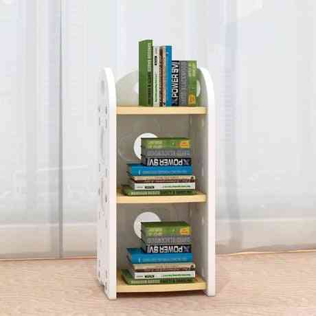Minimalistinen moderni, 4-kerroksinen lelu / kirjat puinen teline