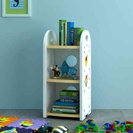 Raft din lemn minimalist modern, cu 4 straturi de jucărie / cărți