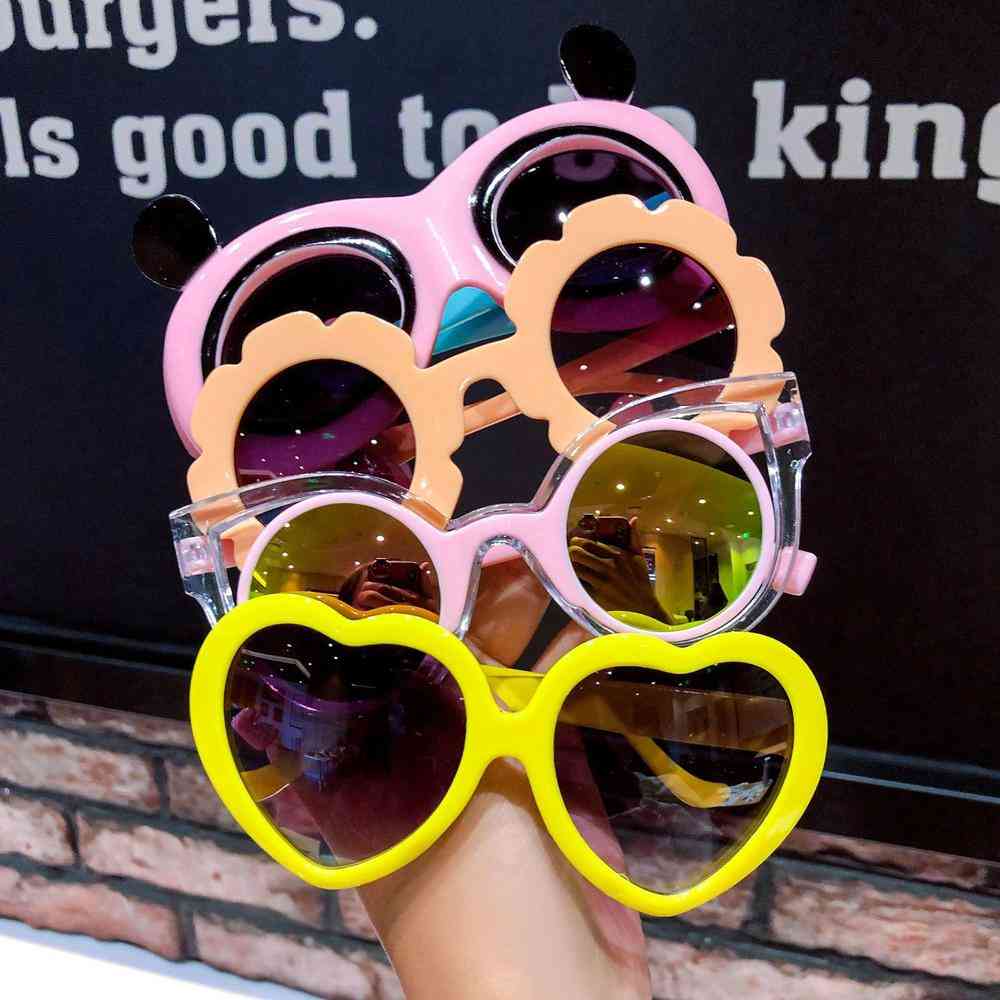 Okulary przeciwsłoneczne dla dzieci z kreskówek, okulary ochronne uv w kształcie serca