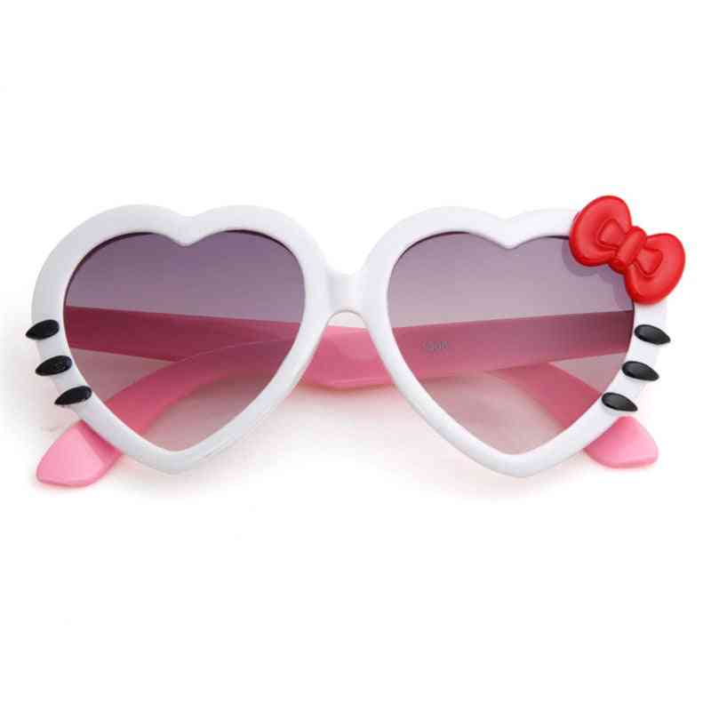 Lindas gafas de sol de gato con lazo de corazón, gafas de dibujos animados de verano