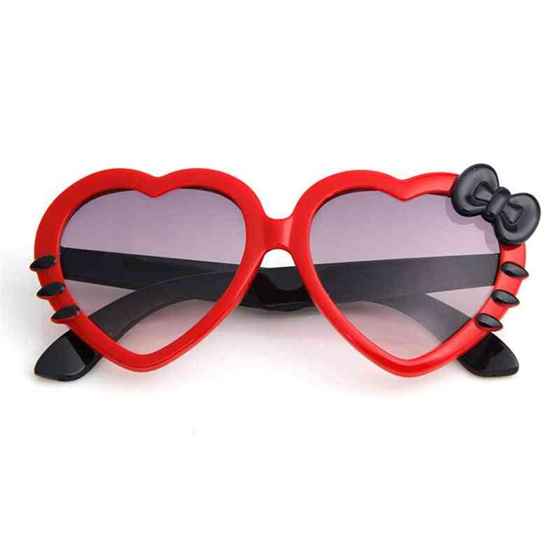 Lindas gafas de sol de gato con lazo de corazón, gafas de dibujos animados de verano