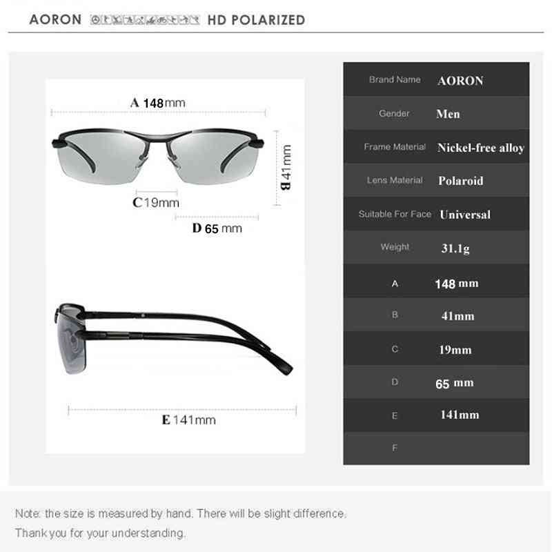 Photochromic Polarized Sunglasses, Men Discoloration Eyewear, Anti Glare Glasses
