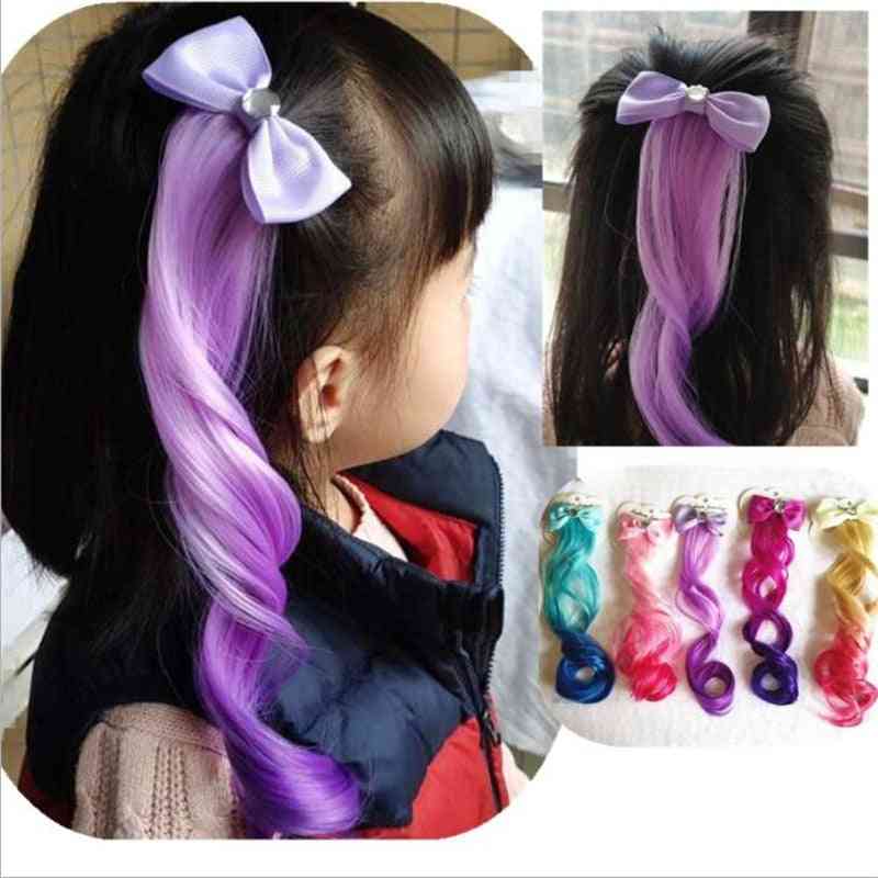 Child Cute Bow Crystal Elastic Hair Band For