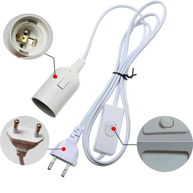 Tápkábel kábel EU / USA dugós függesztett lámpa adapter kapcsolóhuzallal az e27 aljzat tartóhoz