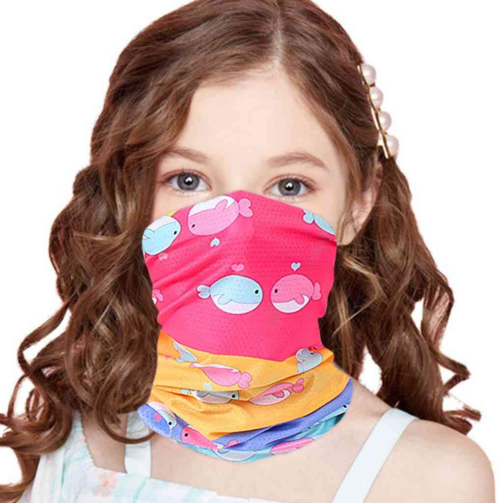 Kids Print Outdoor Bandana Face Mask, Sunscreen Neck Cover