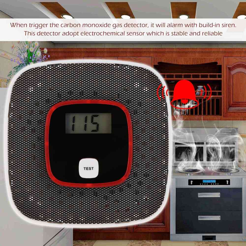 Lcd Carbon Monoxide Gas, Alarm Sensor, Smoke Tester Detector, Monitor Tool