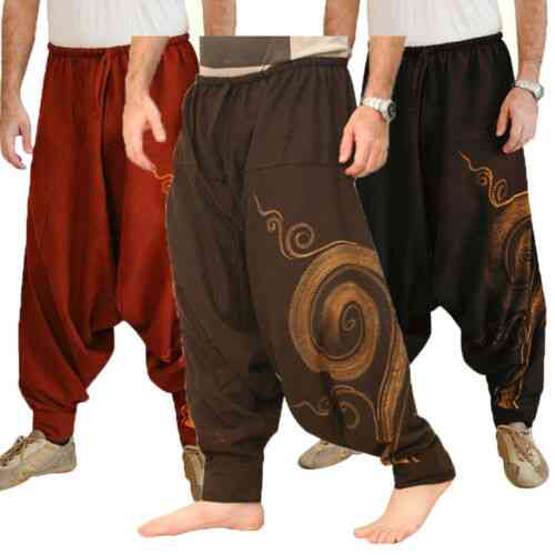 Men's Elastic Waist Baggy Hippie Yoga Harem Pants