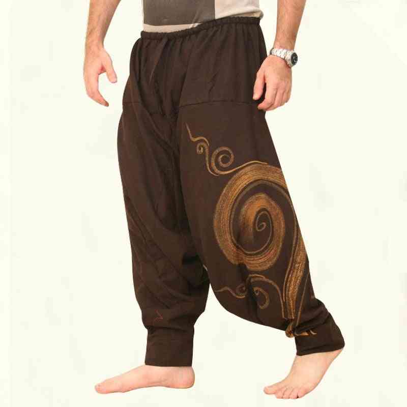 Men's Elastic Waist Baggy Hippie Yoga Harem Pants