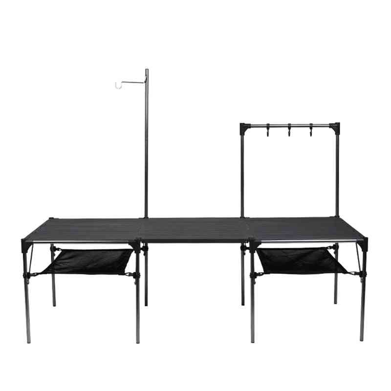 שולחן ברביקיו מתקפל, תפור מורכב, צלחת אלומיניום, שולחן דוכן
