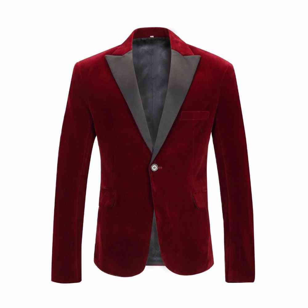Men's Autumn, Winter, Velvet Leisure Suit, Jacket, Blazer