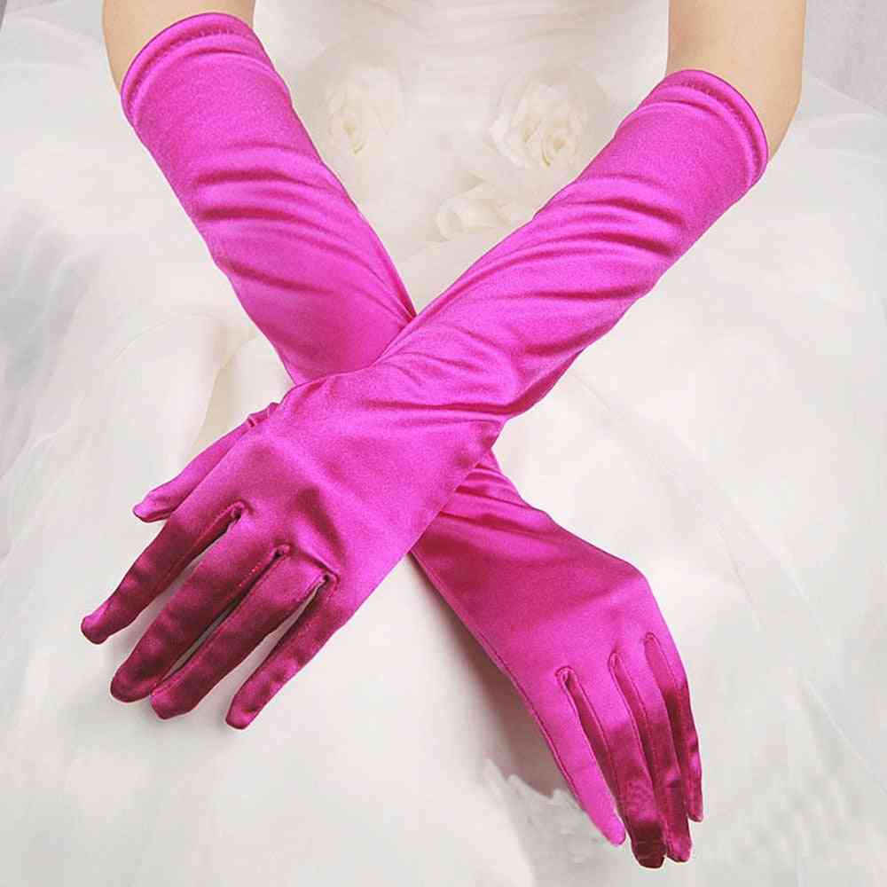 Women's Satin Long Evening Party Fashion Gloves