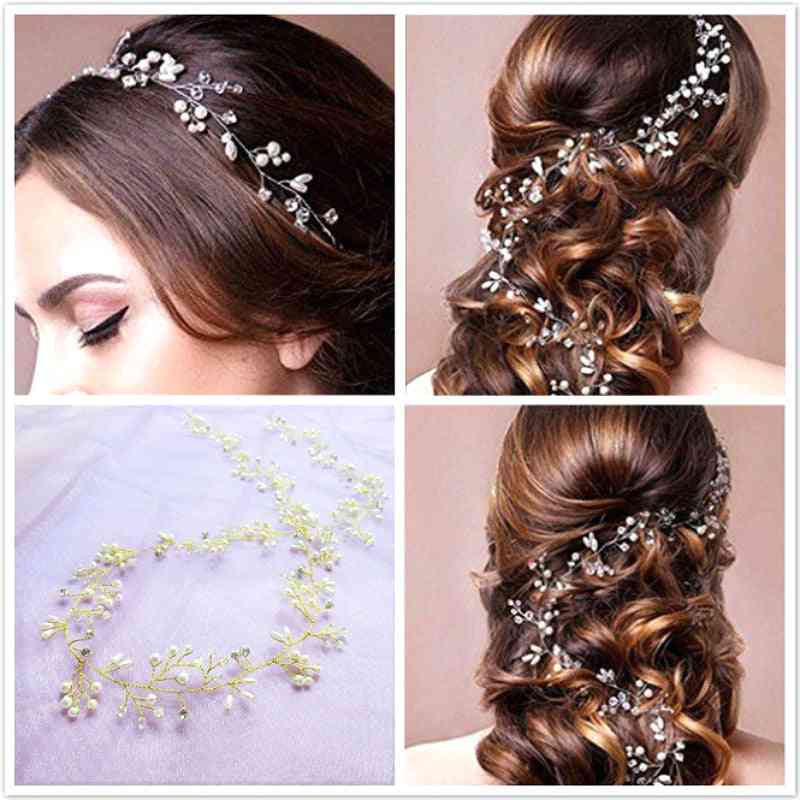 35cm Crystal Pearl Hair Belt - Wedding Bridal Ornaments