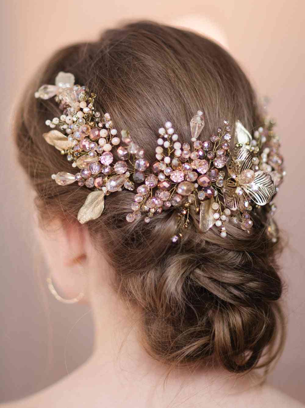 Bridal Gold Leaf Pearl Headband