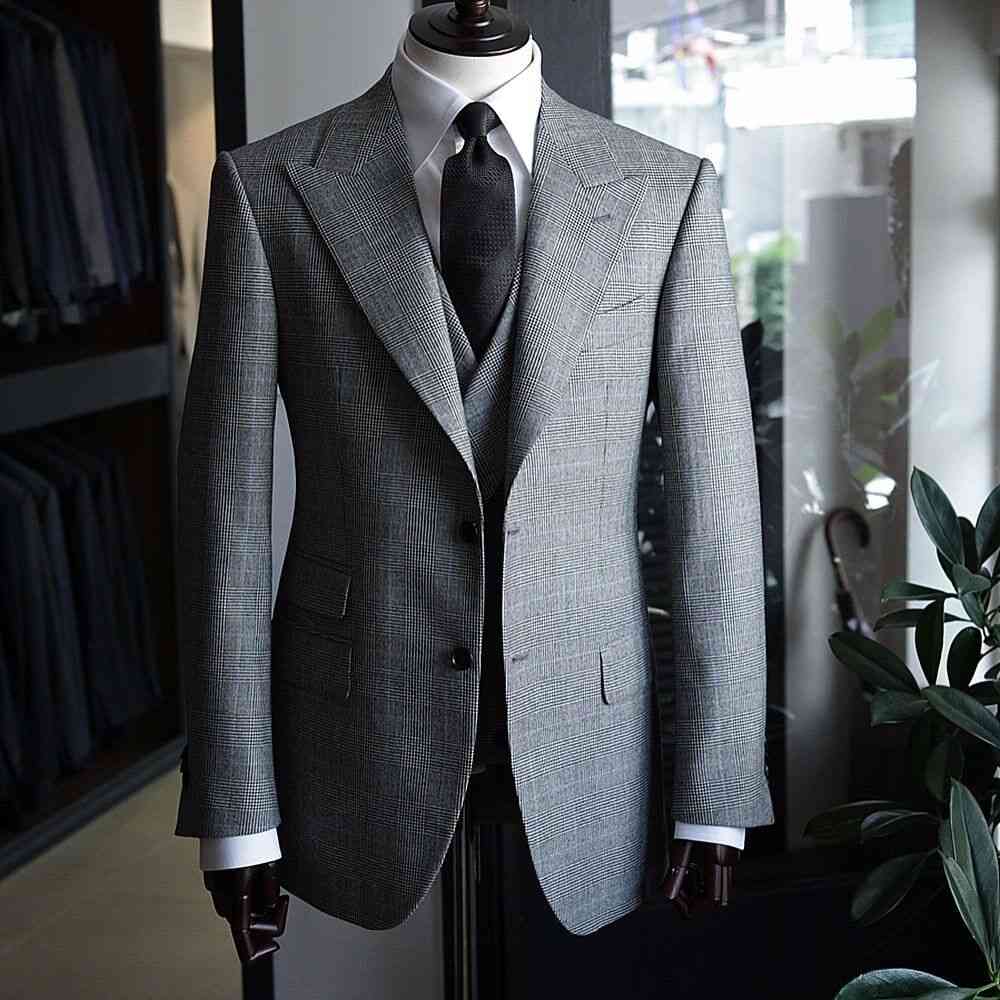 Business Suits, Slim-fit Plaid Wool, Blazer & Vest Pants's