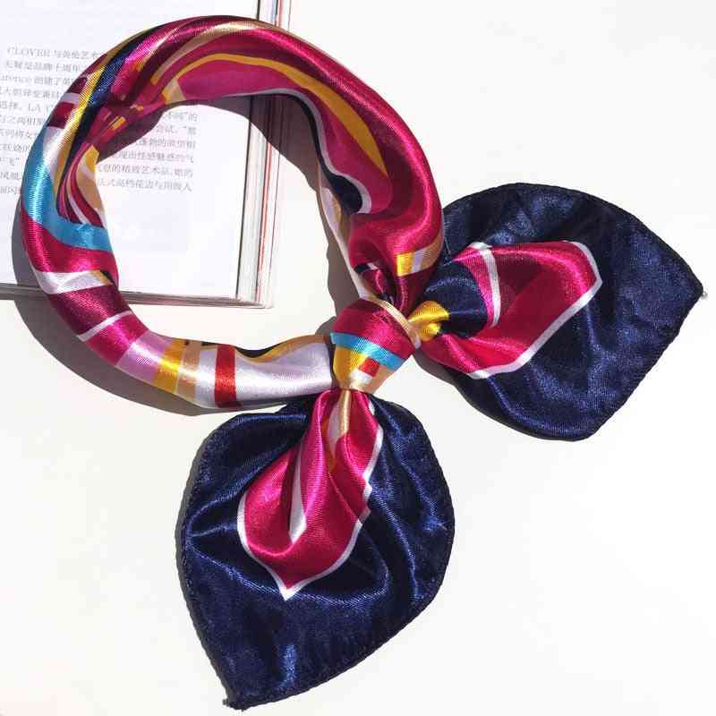 Copricapo di sciarpa di seta stampata multifunzione da donna