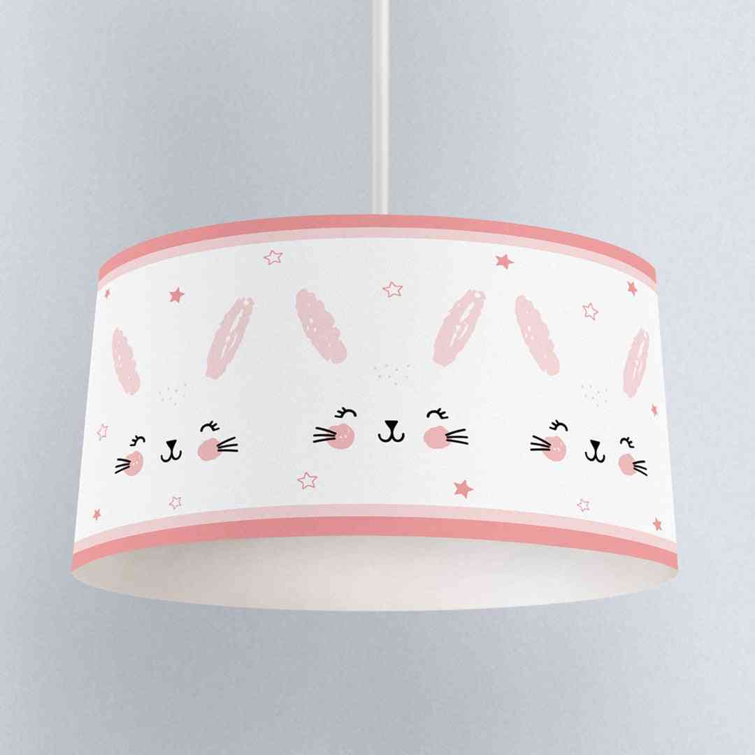 מנורת תליון לחדר שינה לילדים, נברשת אהיל דפוס ארנב חמוד