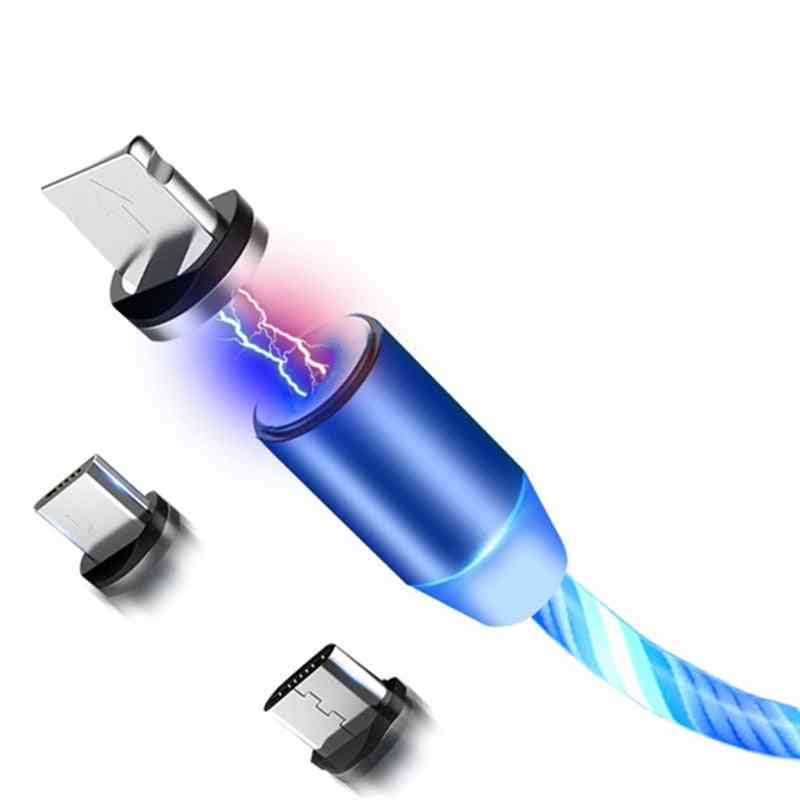 USB type-c, câble de charge mobile, flux lumineux, cordon d'éclairage, fil de chargeur
