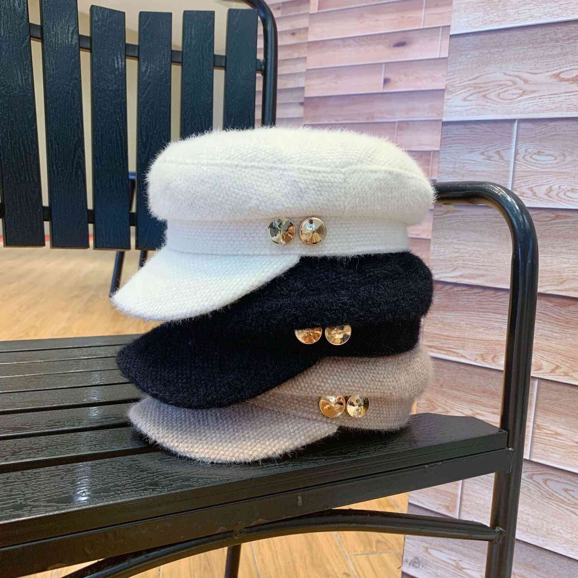 Winter Warm Octagonal Hat, Leisure Visors Cap For Women