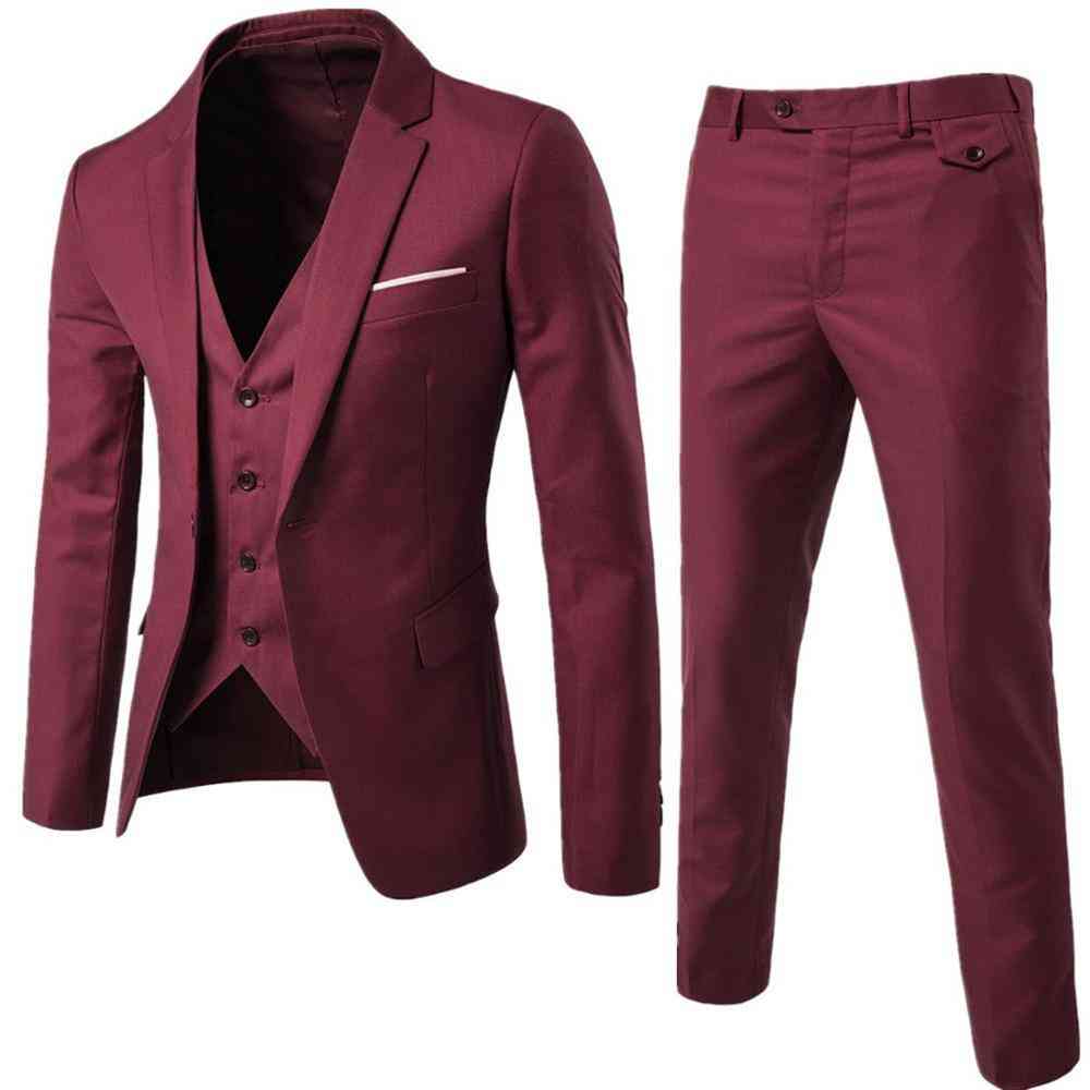 Men's Best Formal Wear, 3-piece Wedding Suit - Pant, Vest, Blazer