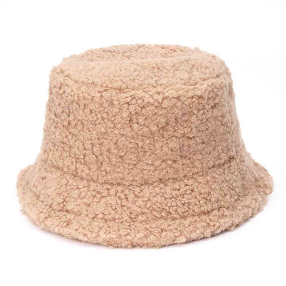 Lamb Faux Fur Bucket Thickened Warm Velvet Winter Hats