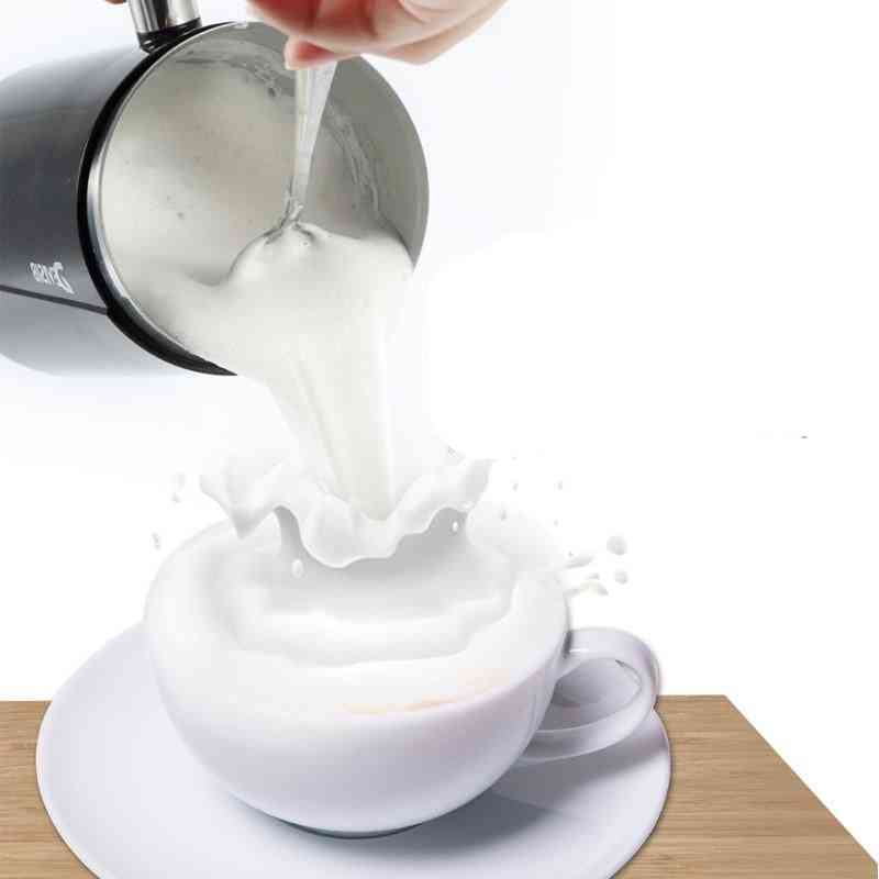 Skumtillverkare för capuccino lattekaffe choklad automatisk varm kall tyst varmare värmare (svart)