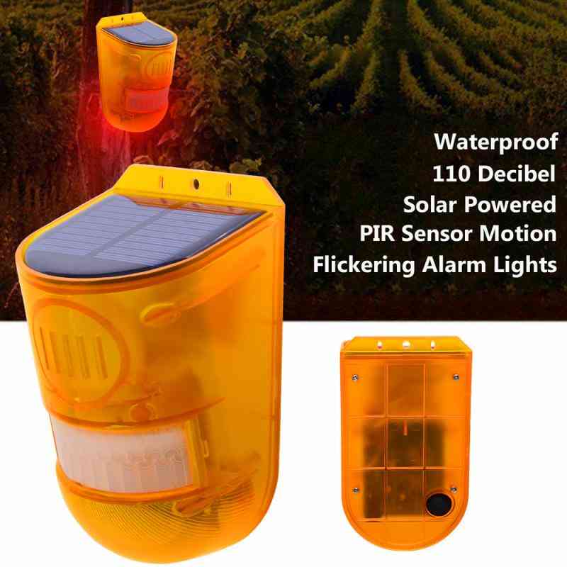 Ip65 Solar Light, Wireless Sensor, Detector Siren Alarm For Outdoor Garden, Security Lamp