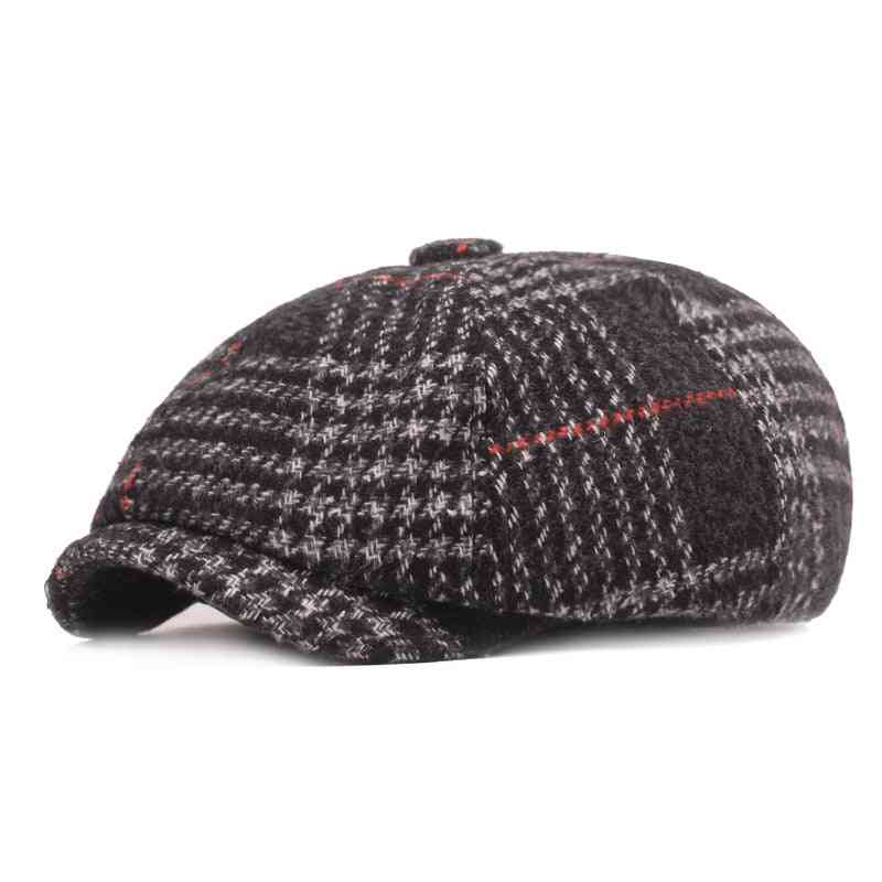 10% Wool Retro Octagonal, Winter Warm Casual Hats
