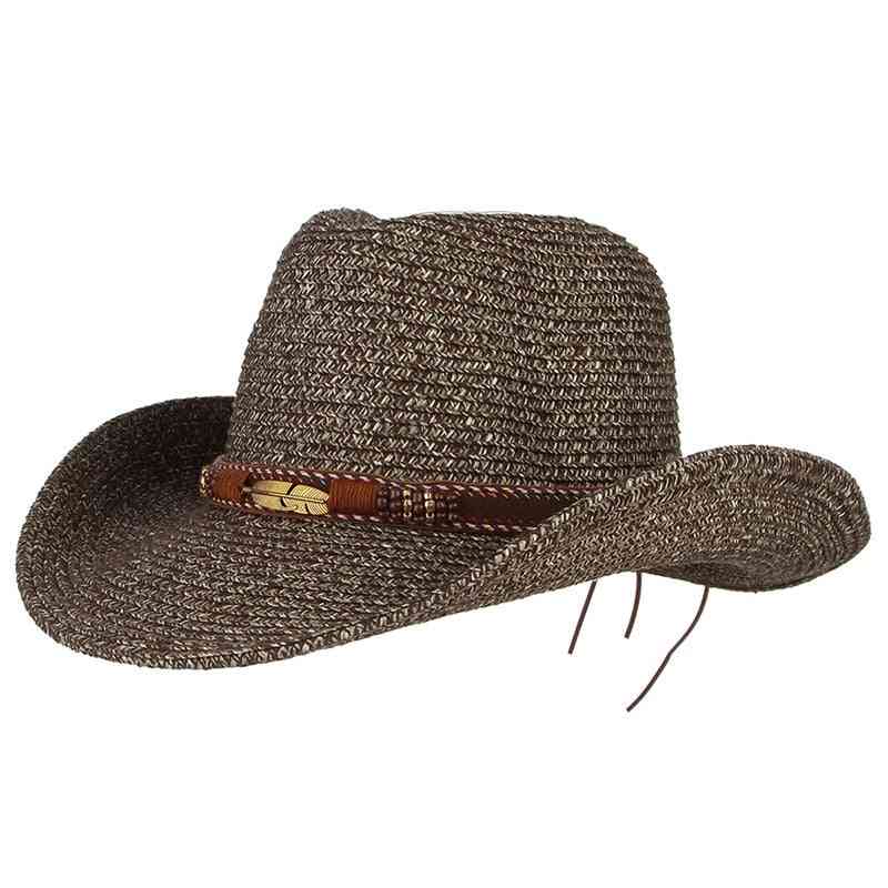 Unisex letní westernový kovbojský sluneční klobouk