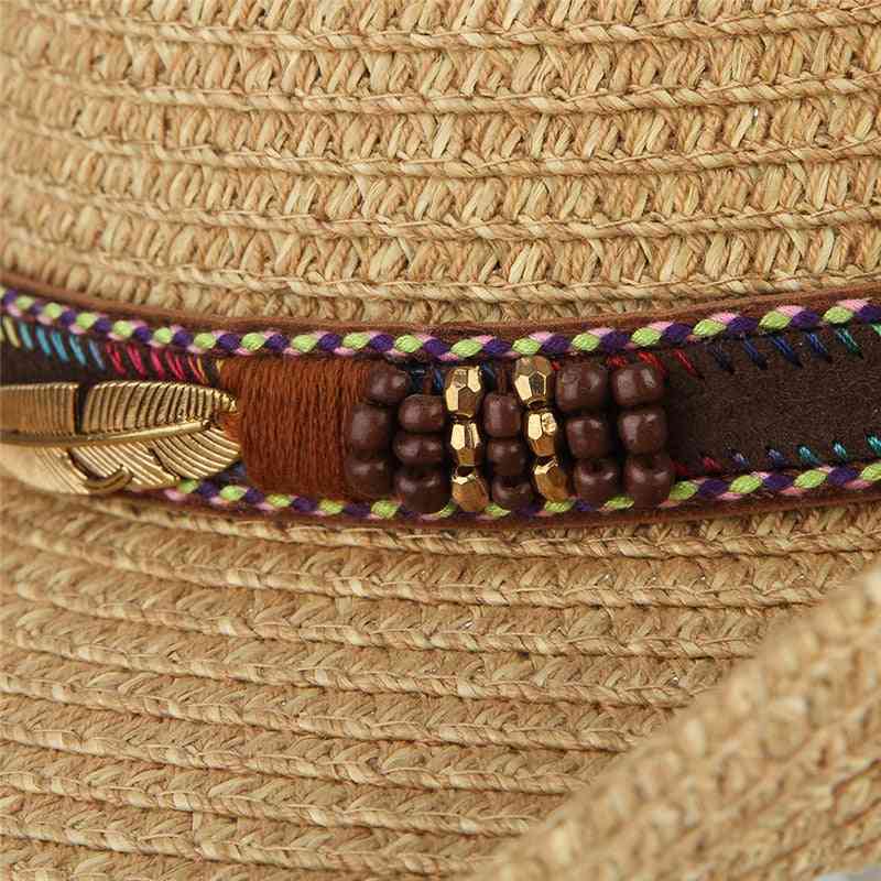 Unisex letní westernový kovbojský sluneční klobouk