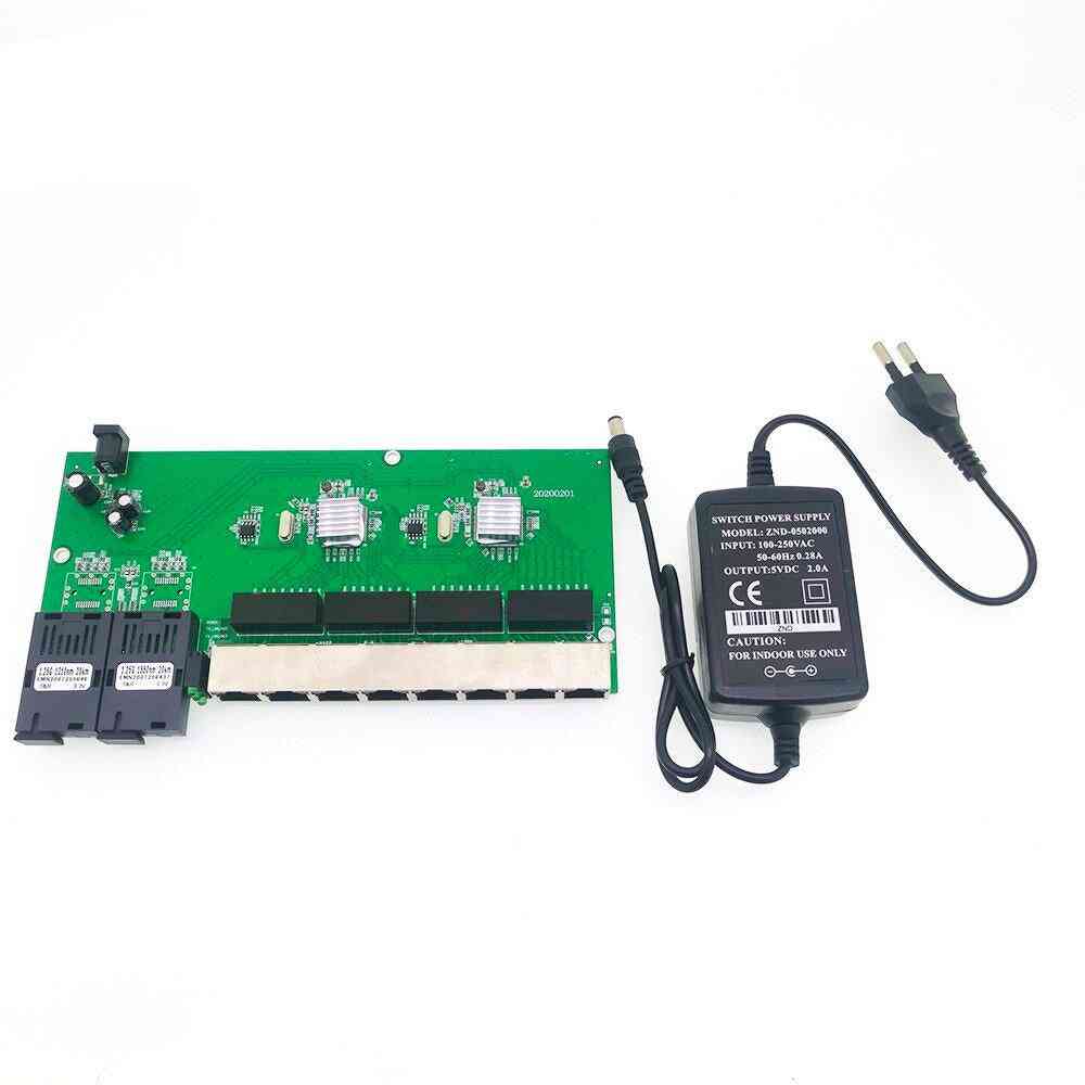 Ethernet-switch, fiberport sc-stik, pcba-kort - optisk konverterplade